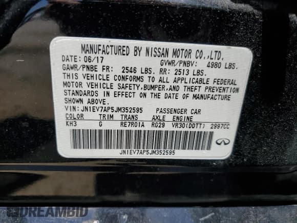 ✅ 2018 Infiniti Q50 Luxe • VIN: JN1EV7AP5JM352595 • Лот: 56908695. Опубликован ранее на Copart с пробегом 166 102 миль. Бесплатный доступ к архиву аукционных продаж из США и подробный отчёт об истории автомобиля на DreamBid. Изображение 12.