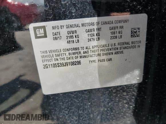 ✅ 2018 Chevrolet Impala LT • VIN: 2G1105S39J9108206 • Лот: 57596115. Опубликован ранее на Copart с пробегом 124 270 миль. Бесплатный доступ к архиву аукционных продаж из США и подробный отчёт об истории автомобиля на DreamBid. Изображение 12.