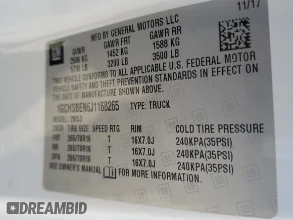 ✅ 2018 Chevrolet Colorado 2WD Work Truck • VIN: 1GCHSBEN6J1168265 • Lot: 50503095. Wystawiony na Copart z przebiegiem 90 175 mil. Bezpłatny archiwum sprzedaży aukcyjnych z USA i szczegółowy raport historii pojazdu na DreamBid. Zdjęcie 12.