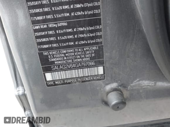 ✅ 2016 Land Rover LR4 HSE • VIN: SALAG2V64GA797066 • Lot: 42431393. Listed on IAAI with 85,490 mi. Free auction sales archive from the USA and detailed vehicle history report at DreamBid. Image 9.