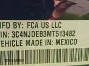 ✅ 2021 Jeep Compass 80th Anniversary • VIN: 3C4NJDEB3MT513482 • Lot: 42836379. Listed on IAAI with 42,631 mi. Free auction sales archive from the USA and detailed vehicle history report at DreamBid. Image 9.