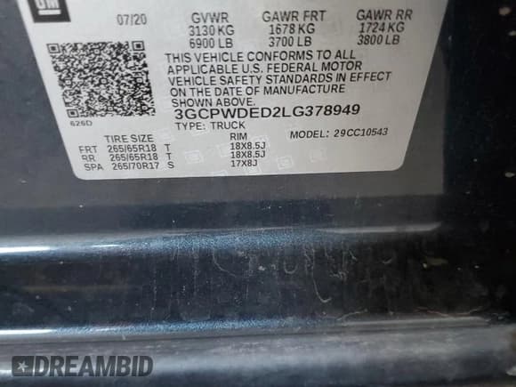 ✅ 2020 Chevrolet Silverado 1500 RST • VIN: 3GCPWDED2LG378949 • Lot: 85646385. Wystawiony na Copart z przebiegiem 116 171 mil. Bezpłatny archiwum sprzedaży aukcyjnych z USA i szczegółowy raport historii pojazdu na DreamBid. Zdjęcie 12.