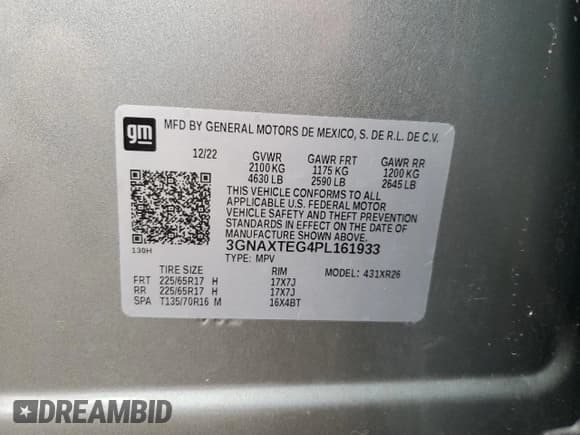 ✅ 2023 Chevrolet Equinox LT • VIN: 3GNAXTEG4PL161933 • Lot: 64218575. Wystawiony na Copart z przebiegiem 27 050 mil. Bezpłatny archiwum sprzedaży aukcyjnych z USA i szczegółowy raport historii pojazdu na DreamBid. Zdjęcie 16.