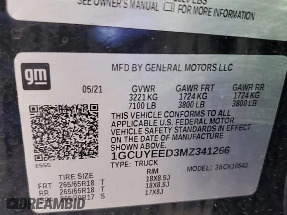 ✅ 2021 Chevrolet Silverado 1500 RST • VIN: 1GCUYEED3MZ341266 • Lot: 77969424. Wystawiony na Copart z przebiegiem 71 462 mil. Bezpłatny archiwum sprzedaży aukcyjnych z USA i szczegółowy raport historii pojazdu na DreamBid. Zdjęcie 12.