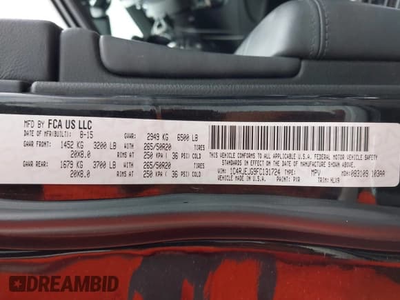 ✅ 2015 Jeep Grand Cherokee Summit • VIN: 1C4RJEJG9FC131724 • Lot: 42491343. Listed on IAAI with 131,196 mi. Free auction sales archive from the USA and detailed vehicle history report at DreamBid. Image 9.