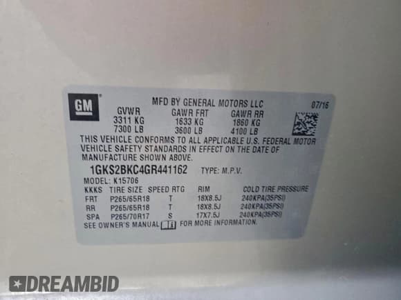 ✅ 2016 GMC Yukon SLT • VIN: 1GKS2BKC4GR441162 • Lot: 94142795. Wystawiony na Copart z przebiegiem 128 039 mil. Bezpłatny archiwum sprzedaży aukcyjnych z USA i szczegółowy raport historii pojazdu na DreamBid. Zdjęcie 14.
