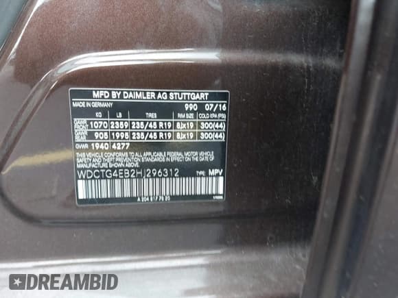 ✅ 2017 Mercedes-Benz GLA 250 • VIN: WDCTG4EB2HJ296312 • Лот: 42475189. Опубликован ранее на IAAI с пробегом 79 572 миль. Бесплатный доступ к архиву аукционных продаж из США и подробный отчёт об истории автомобиля на DreamBid. Изображение 9.