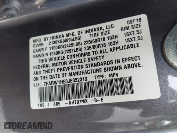 ✅ 2018 Honda CR-V EX • VIN: 7FARW1H50JE052313 • Lot: 43477955. Wystawiony na IAAI z przebiegiem 136 026 mil. Bezpłatny archiwum sprzedaży aukcyjnych z USA i szczegółowy raport historii pojazdu na DreamBid. Zdjęcie 9.