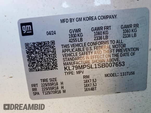 ✅ 2025 Chevrolet TrailBlazer LT • VIN: KL79MPSL1SB007653 • Лот: 80926695. Размещён на Copart с пробегом 13 906 миль миль. Получите бесплатный доступ к архиву аукционных продаж из США и посмотрите подробный отчёт об истории автомобиля на DreamBid. Изображение 13.