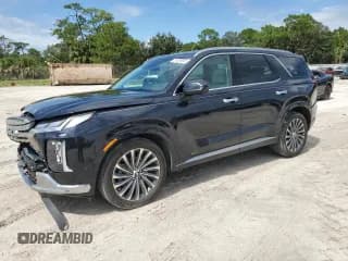 ✅ 2024 Hyundai Palisade Calligraphy • VIN: KM8R7DGE0RU754917 • Лот: 81896905. Опубликован ранее на Copart с пробегом 24 119 миль. Бесплатный доступ к архиву аукционных продаж из США и подробный отчёт об истории автомобиля на DreamBid. Изображение 1.