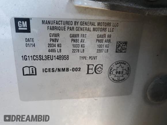 ✅ 2014 Chevrolet Malibu LT • VIN: 1G11C5SL3EU148958 • Лот: 92307465. Опубликован ранее на Copart с пробегом 272 622 миль. Бесплатный доступ к архиву аукционных продаж из США и подробный отчёт об истории автомобиля на DreamBid. Изображение 12.