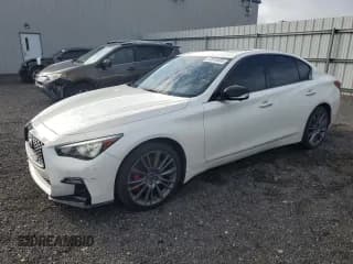 ✅ 2021 Infiniti Q50 Red Sport 400 • VIN: JN1FV7DR6MM880622 • Lot: 57075465. Listed on Copart with 32,894 mi. Free auction sales archive from the USA and detailed vehicle history report at DreamBid. Image 1.