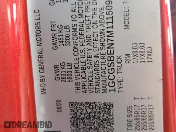 ✅ 2021 Chevrolet Colorado 2WD Work Truck • VIN: 1GCGSBEN7M1115090 • Lot: 90792145. Wystawiony na Copart z przebiegiem 37 477 mil. Bezpłatny archiwum sprzedaży aukcyjnych z USA i szczegółowy raport historii pojazdu na DreamBid. Zdjęcie 13.