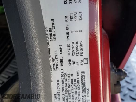 ✅ 2006 Chevrolet Colorado 3LT • VIN: 1GCDS136268222910 • Lot: 81869645. Wystawiony na Copart z przebiegiem 190 033 mil. Bezpłatny archiwum sprzedaży aukcyjnych z USA i szczegółowy raport historii pojazdu na DreamBid. Zdjęcie 12.