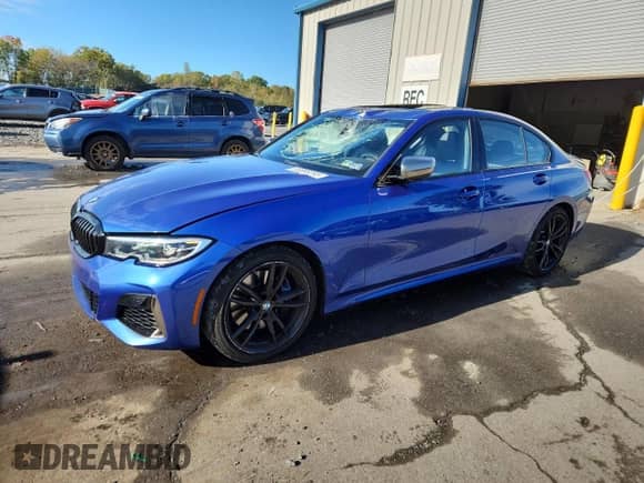 2020 BMW 3 Series M340i xDrive z VIN WBA5U9C05LFH97938, wystawiony jako Copart lot #85898295 z przebiegiem 55 003 mil mil oraz Szkoda całkowita • Salvage title. Historia ofert i sprzedaży dostępna na DreamBid. Obrazek 1.