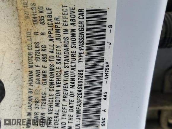 ✅ 2010 Honda Civic • VIN: JHMFA3F20AS007889 • Лот: 46055195. Опубликован ранее на Copart с пробегом 47 187 миль. Бесплатный доступ к архиву аукционных продаж из США и подробный отчёт об истории автомобиля на DreamBid. Изображение 12.