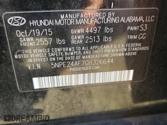 2016 Hyundai Sonata SE z VIN 5NPE24AF7GH326644, wystawiony jako Copart lot #70504325 z przebiegiem 97 433 mil mil oraz Szkoda całkowita • Salvage title. Historia ofert i sprzedaży dostępna na DreamBid. Obrazek 12.