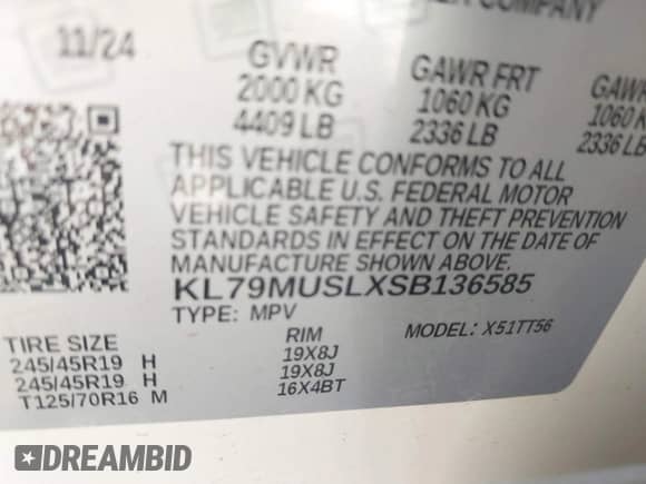 2025 Chevrolet TrailBlazer RS с VIN KL79MUSLXSB136585, выставлен на аукционе IAAI как лот 42285449 с пробегом 5 944 миль миль и . История ставок и продаж доступна на DreamBid. Изображение 9.