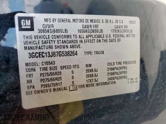 ✅ 2007 Chevrolet Silverado 1500 1LT • VIN: 3GCEC13J87G538264 • Lot: 81427115. Listed on Copart with 215,627 mi. Free auction sales archive from the USA and detailed vehicle history report at DreamBid. Image 12.