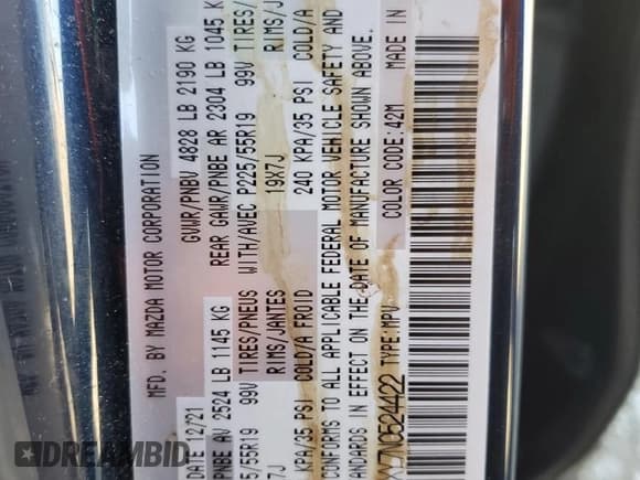 ✅ 2022 Mazda CX-5 Signature • VIN: JM3KFBXY7N0524422 • Лот: 62829125. Опубликован ранее на Copart с пробегом 30 061 миль. Бесплатный доступ к архиву аукционных продаж из США и подробный отчёт об истории автомобиля на DreamBid. Изображение 14.