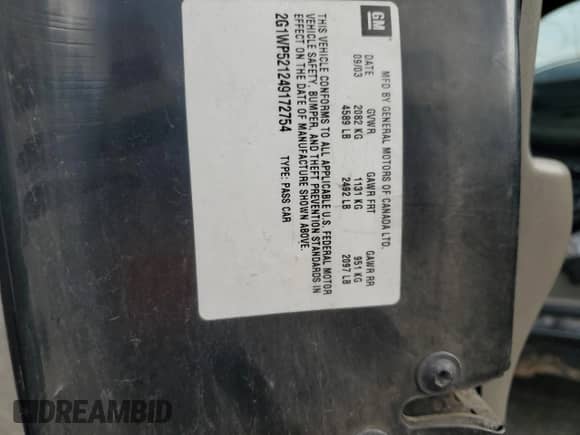 2004 Chevrolet Impala SS Supercharged z VIN 2G1WP521249172754, wystawiony jako Copart lot #65229245 z przebiegiem Nie podano mil oraz Szkoda całkowita • Salvage title. Historia ofert i sprzedaży dostępna na DreamBid. Obrazek 12.