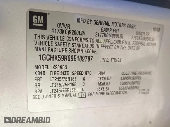 ✅ 2009 Chevrolet Silverado 2500HD LT • VIN: 1GCHK59K69E109707 • Lot: 41467266. Listed on IAAI with 375,235 mi. Free auction sales archive from the USA and detailed vehicle history report at DreamBid. Image 9.