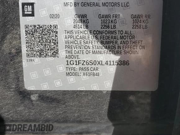 ✅ 2020 Chevrolet Bolt EV Premier • VIN: 1G1FZ6S0XL4115386 • Лот: 71628544. Опубликован ранее на Copart с пробегом 75 709 миль. Бесплатный доступ к архиву аукционных продаж из США и подробный отчёт об истории автомобиля на DreamBid. Изображение 12.