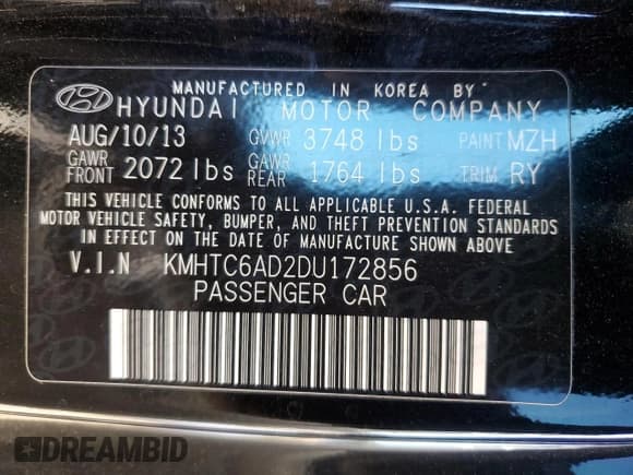 ✅ 2013 Hyundai Veloster w/Black Int • VIN: KMHTC6AD2DU172856 • Lot: 48562135. Wystawiony na Copart z przebiegiem 74 085 mil. Bezpłatny archiwum sprzedaży aukcyjnych z USA i szczegółowy raport historii pojazdu na DreamBid. Zdjęcie 13.