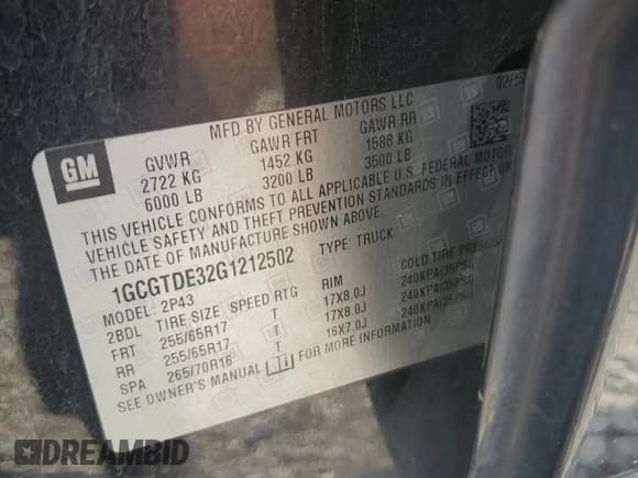 ✅ 2016 Chevrolet Colorado 4WD Z71 • VIN: 1GCGTDE32G1212502 • Лот: 65714965. Опубликован ранее на Copart с пробегом 166 943 миль. Бесплатный доступ к архиву аукционных продаж из США и подробный отчёт об истории автомобиля на DreamBid. Изображение 12.