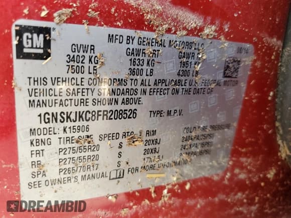 ✅ 2015 Chevrolet Suburban LT • VIN: 1GNSKJKC8FR208526 • Lot: 78308974. Wystawiony na Copart z przebiegiem 101 125 mil. Bezpłatny archiwum sprzedaży aukcyjnych z USA i szczegółowy raport historii pojazdu na DreamBid. Zdjęcie 13.