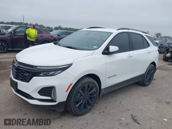 2024 Chevrolet Equinox RS with VIN 3GNAXMEG5RS112223, listed as a IAAI auction lot 43103626 with 26,235 mi miles and . Bid and sale history available at DreamBid. Image 2.