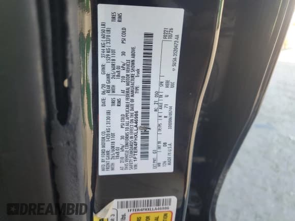 ✅ 2020 Ford Ranger Lariat • VIN: 1FTER4FHXLLA46986 • Lot: 82096795. Wystawiony na Copart z przebiegiem 116 413 mil. Bezpłatny archiwum sprzedaży aukcyjnych z USA i szczegółowy raport historii pojazdu na DreamBid. Zdjęcie 13.