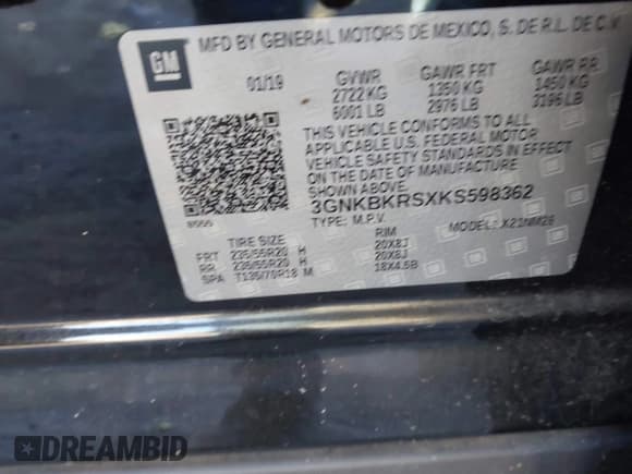 ✅ 2019 Chevrolet Blazer Premier • VIN: 3GNKBKRSXKS598362 • Lot: 43606618. Listed on IAAI with 29,278 mi. Free auction sales archive from the USA and detailed vehicle history report at DreamBid. Image 9.