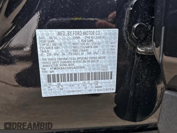 ✅ 2025 Ford Police Interceptor Utility • VIN: 1FM5K8AC0SGA05566 • Lot: 96831695. Wystawiony na Copart z przebiegiem 27 mil. Bezpłatny archiwum sprzedaży aukcyjnych z USA i szczegółowy raport historii pojazdu na DreamBid. Zdjęcie 10.