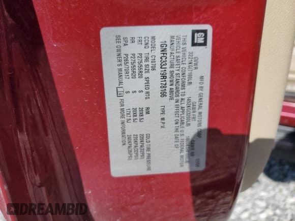 ✅ 2009 Chevrolet Tahoe LTZ • VIN: 1GNFC33J19R178166 • Lot: 83400004. Listed on Copart with 189,600 mi. Free auction sales archive from the USA and detailed vehicle history report at DreamBid. Image 14.