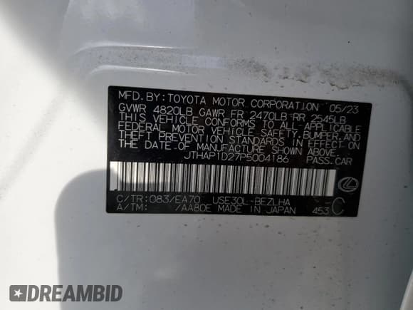 ✅ 2023 Lexus IS 500 F Sport Performance • VIN: JTHAP1D27P5004186 • Lot: 84592015. Wystawiony na Copart z przebiegiem 16 769 mil. Bezpłatny archiwum sprzedaży aukcyjnych z USA i szczegółowy raport historii pojazdu na DreamBid. Zdjęcie 13.