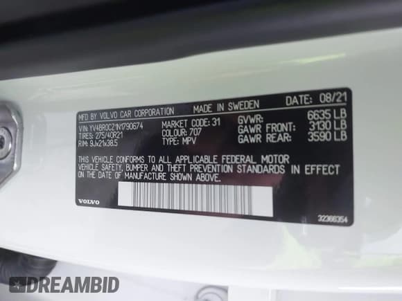 ✅ 2022 Volvo XC90 Inscription Expression • VIN: YV4BR0CZ1N1790674 • Lot: 43557504. Listed on IAAI with 71,789 mi. Free auction sales archive from the USA and detailed vehicle history report at DreamBid. Image 9.