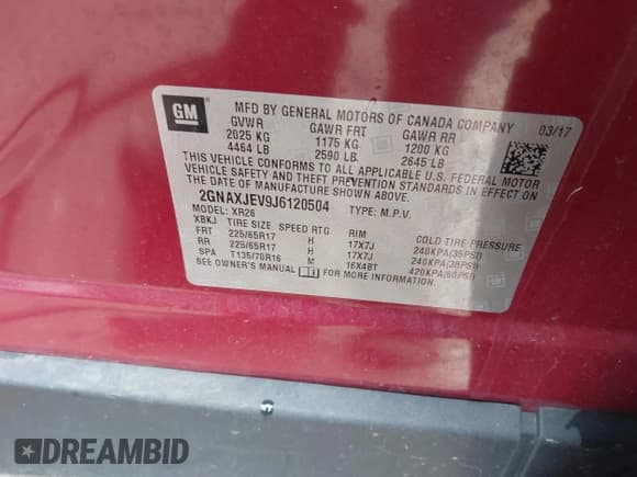 ✅ 2018 Chevrolet Equinox LT • VIN: 2GNAXJEV9J6120504 • Lot: 43581747. Wystawiony na IAAI z przebiegiem 37 790 mil. Bezpłatny archiwum sprzedaży aukcyjnych z USA i szczegółowy raport historii pojazdu na DreamBid. Zdjęcie 9.