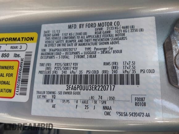 ✅ 2014 Ford Fusion S Hybrid • VIN: 3FA6P0UU3ER220717 • Lot: 42495849. Wystawiony na IAAI z przebiegiem 148 208 mil. Bezpłatny archiwum sprzedaży aukcyjnych z USA i szczegółowy raport historii pojazdu na DreamBid. Zdjęcie 9.