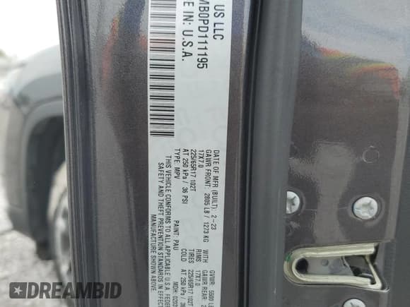 ✅ 2023 Jeep Cherokee Altitude Lux • VIN: 1C4PJMMB0PD111195 • Lot: 83919395. Listed on Copart with 56,418 mi. Free auction sales archive from the USA and detailed vehicle history report at DreamBid. Image 12.