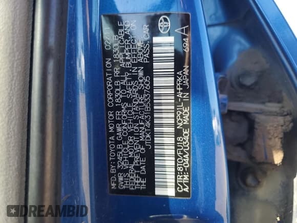 ✅ 2011 Toyota Yaris • VIN: JTDKT4K31B5337605 • Лот: 81968435. Опубликован ранее на Copart с пробегом 258 431 миль. Бесплатный доступ к архиву аукционных продаж из США и подробный отчёт об истории автомобиля на DreamBid. Изображение 12.