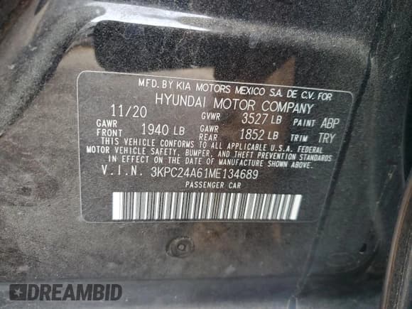 ✅ 2021 Hyundai Accent SE • VIN: 3KPC24A61ME134689 • Лот: 84829374. Опубликован ранее на Copart с пробегом 37 038 миль. Бесплатный доступ к архиву аукционных продаж из США и подробный отчёт об истории автомобиля на DreamBid. Изображение 12.