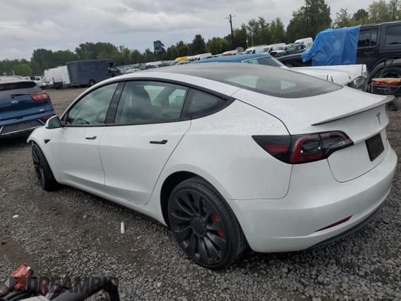 ✅ 2023 Tesla Model 3 Performance • VIN: 5YJ3E1EC5PF394646 • Lot: 80581655. Wystawiony na Copart z przebiegiem 34 178 mil. Bezpłatny archiwum sprzedaży aukcyjnych z USA i szczegółowy raport historii pojazdu na DreamBid. Zdjęcie 2.