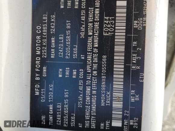 ✅ 2011 Ford Transit Connect XLT • VIN: NM0KS9BNXBT055568 • Lot: 87408725. Wystawiony na Copart z przebiegiem 203 491 mil. Bezpłatny archiwum sprzedaży aukcyjnych z USA i szczegółowy raport historii pojazdu na DreamBid. Zdjęcie 12.