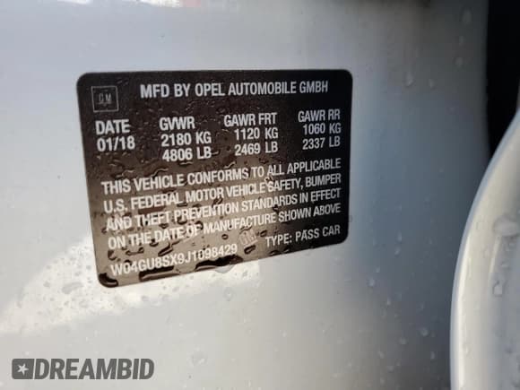 ✅ 2018 Buick Regal Preferred • VIN: W04GU8SX9J1098429 • Lot: 63414864. Listed on Copart with 63,159 mi. Free auction sales archive from the USA and detailed vehicle history report at DreamBid. Image 13.