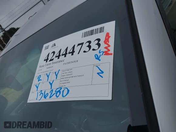 ✅ 2014 Nissan Pathfinder SL • VIN: 5N1AR2MN6EC726507 • Lot: 42444733. Listed on IAAI with 136,280 mi. Free auction sales archive from the USA and detailed vehicle history report at DreamBid. Image 17.