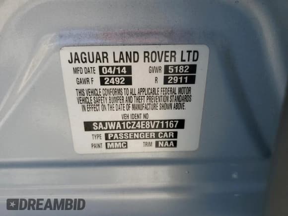 ✅ 2014 Jaguar XJ • VIN: SAJWA1CZ4E8V71167 • Лот: 43994545. Опубликован ранее на Copart с пробегом 69 682 миль. Бесплатный доступ к архиву аукционных продаж из США и подробный отчёт об истории автомобиля на DreamBid. Изображение 12.