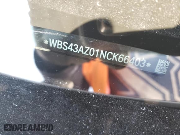 ✅ 2022 BMW M4 Competition xDrive • VIN: WBS43AZ01NCK66403 • Lot: 68682824. Listed on Copart with 23,041 mi. Free auction sales archive from the USA and detailed vehicle history report at DreamBid. Image 12.