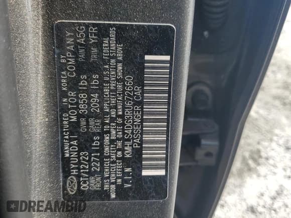 ✅ 2024 Hyundai Elantra SEL • VIN: KMHLS4DG3RU672660 • Lot: 69062105. Listed on Copart with 29,733 mi. Free auction sales archive from the USA and detailed vehicle history report at DreamBid. Image 12.