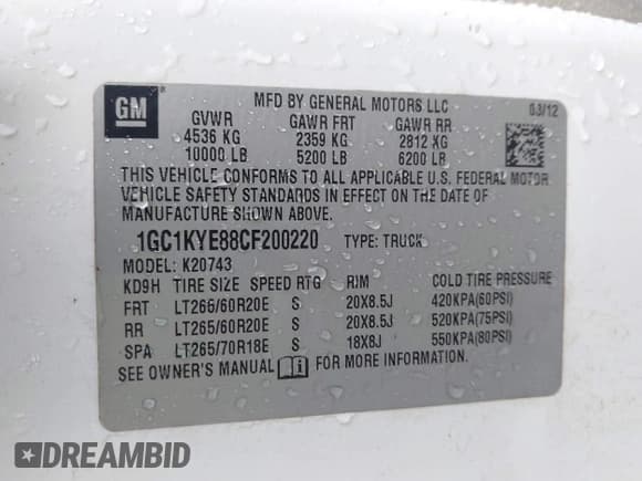 ✅ 2012 Chevrolet Silverado 2500HD LTZ • VIN: 1GC1KYE88CF200220 • Lot: 43410640. Wystawiony na IAAI z przebiegiem 246 702 mil. Bezpłatny archiwum sprzedaży aukcyjnych z USA i szczegółowy raport historii pojazdu na DreamBid. Zdjęcie 9.